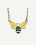 Sterling Silver Polished Yellow and Black Enameled Bumblebee with 2 Inch Extension 16 inch Necklace – View 1