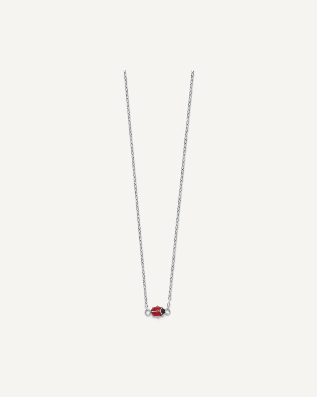 Sterling Silver Polished Red and Black Enameled Ladybug with 2 Inch Extension 16 Inch Necklace – View 2