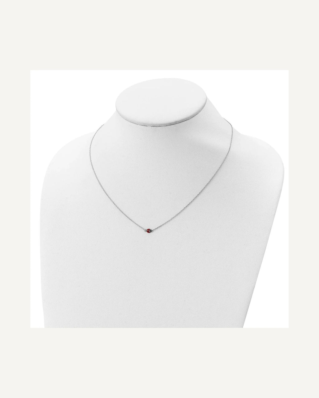 Sterling Silver Polished Red and Black Enameled Ladybug with 2 Inch Extension 16 Inch Necklace – View 4