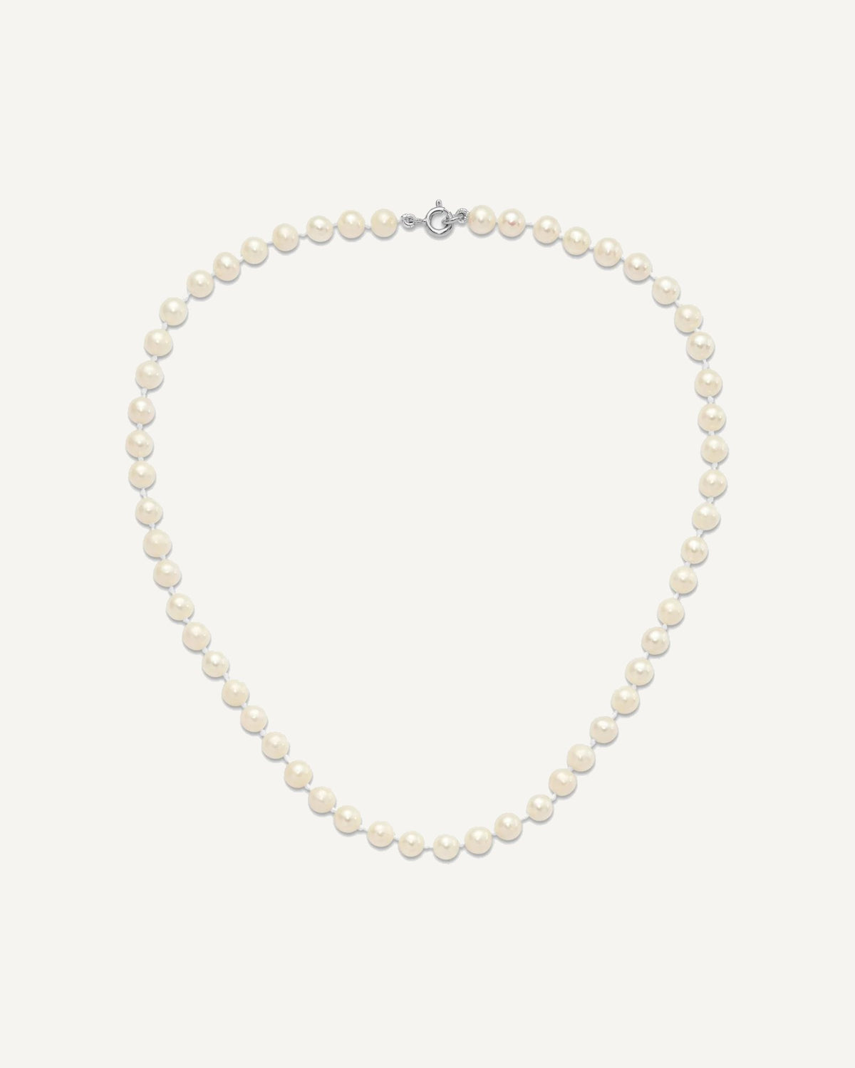 Sterling Silver Madi K Rhodium-plated 5-6mm White Semi-Round Freshwater Cultured Pearl 12 in. Necklace, 4 in. Bracelet and Button Post Earrings Set" – View 5