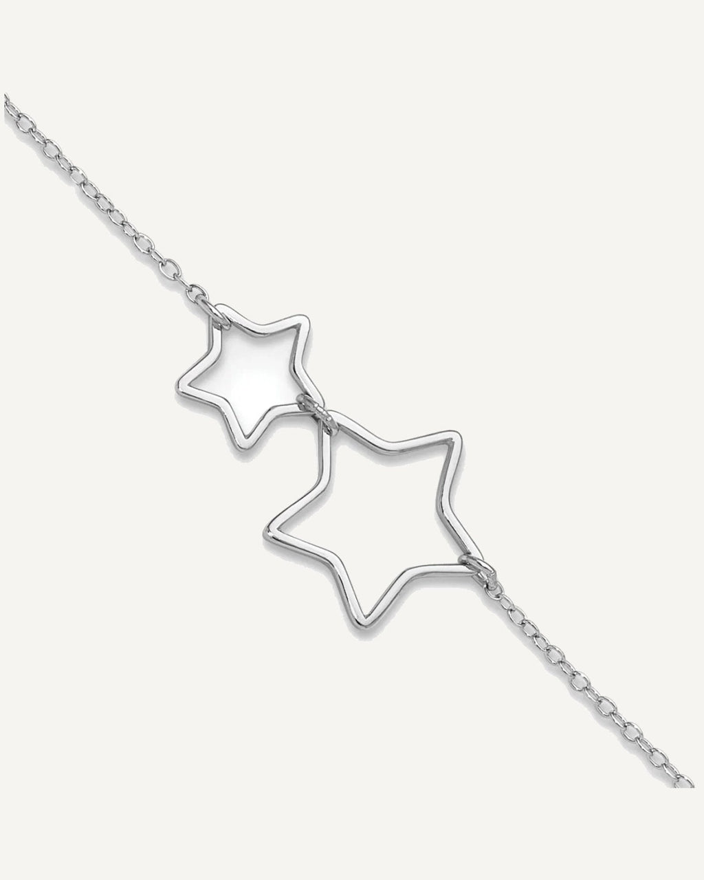 Sterling Silver Rhodium-plated Cut-Out Stars 9 inch Plus 2 inch Extender - Total 11 inch Anklet – View 1