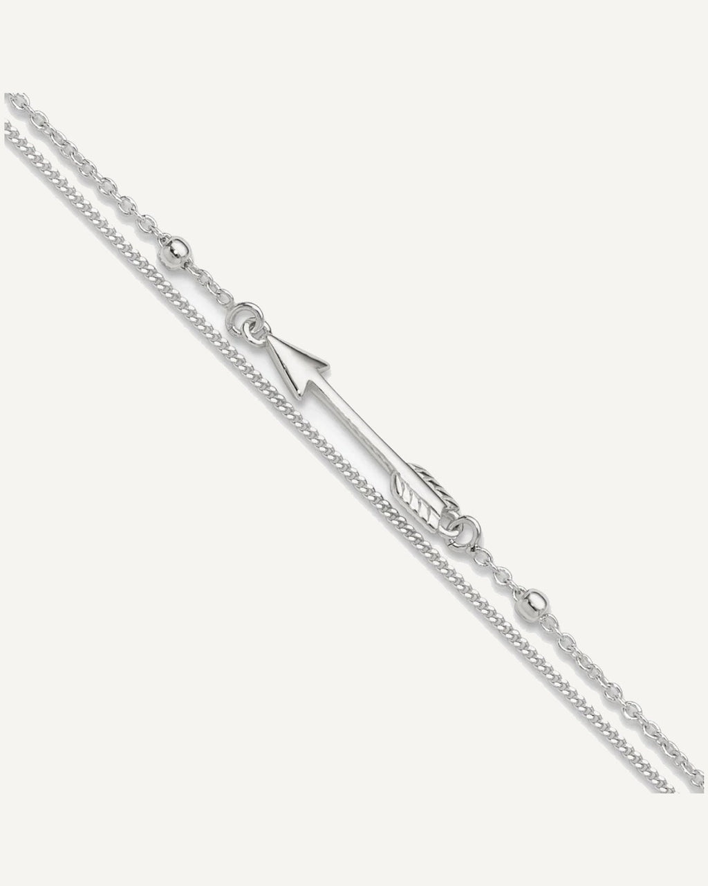 Sterling Silver 2-strand Arrow 9 inch Plus 1 inch Extender - Total 10 inch Anklet – View 1