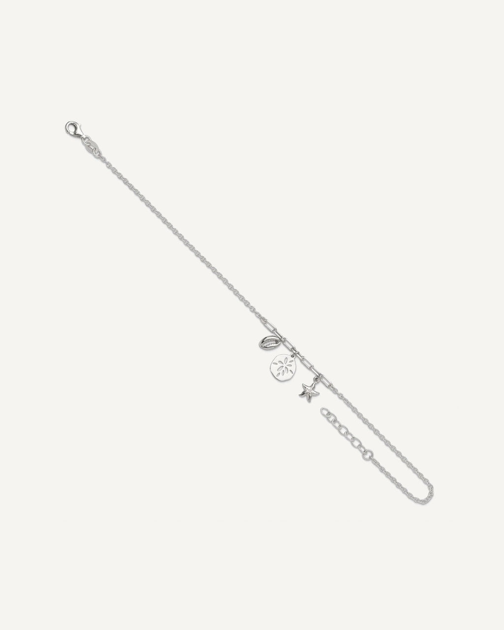 Sterling Silver Shell/SandDollar/Starfish 9 inch Plus 1 inch Extender - Total 10 inch Anklet – View 7