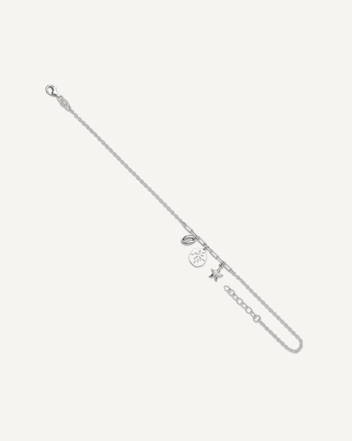 Sterling Silver Shell/SandDollar/Starfish 9 inch Plus 1 inch Extender - Total 10 inch Anklet – View 7