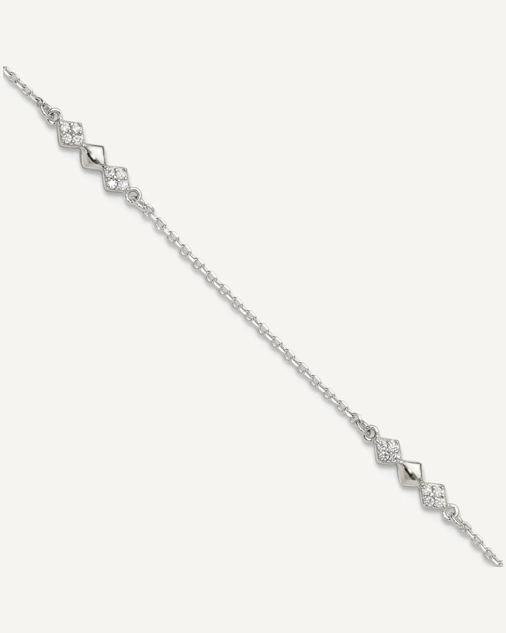 Sterling Silver CZ Shapes 9 inch Plus 1 inch Extender - Total 10 inch Anklet – View 1