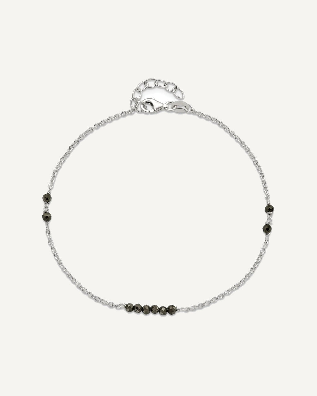 Sterling Silver Black CZ Beads 9 inch Plus 1 inch Extender - Total 10 inch Anklet – View 5