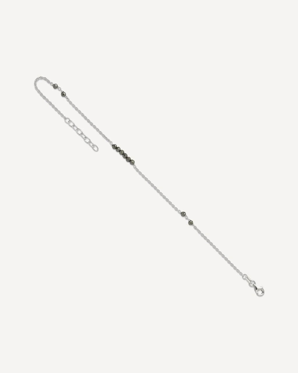 Sterling Silver Black CZ Beads 9 inch Plus 1 inch Extender - Total 10 inch Anklet – View 7