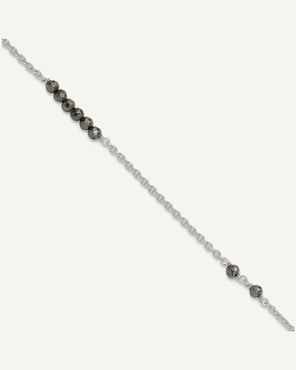 Sterling Silver Black CZ Beads 9 inch Plus 1 inch Extender - Total 10 inch Anklet – View 1