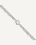 Sterling Silver Bezel CZ 2-Strand 9 inch Plus 1 inch Extender - Total 10 inch Anklet – View 1