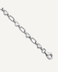 Sterling Silver Rhodium-plated Heart Link 10in Anklet – View 1