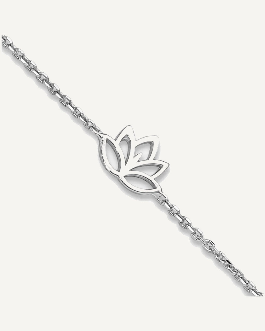 Sterling Silver Rhodium-plated Lotus Flower 9 inch Plus 1 inch Extender - Total 10 inch Anklet – View 1