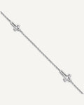 Sterling Silver Rhodium-plated Open Cross 9 inch Plus 1 inch Extender - Total 10 inch Anklet – View 1