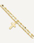 Sterling Silver Gold-plated 2-Strand Cross Charm 8.75 inch Plus 2 inch Extender - Total 10.75 inch Anklet – View 1
