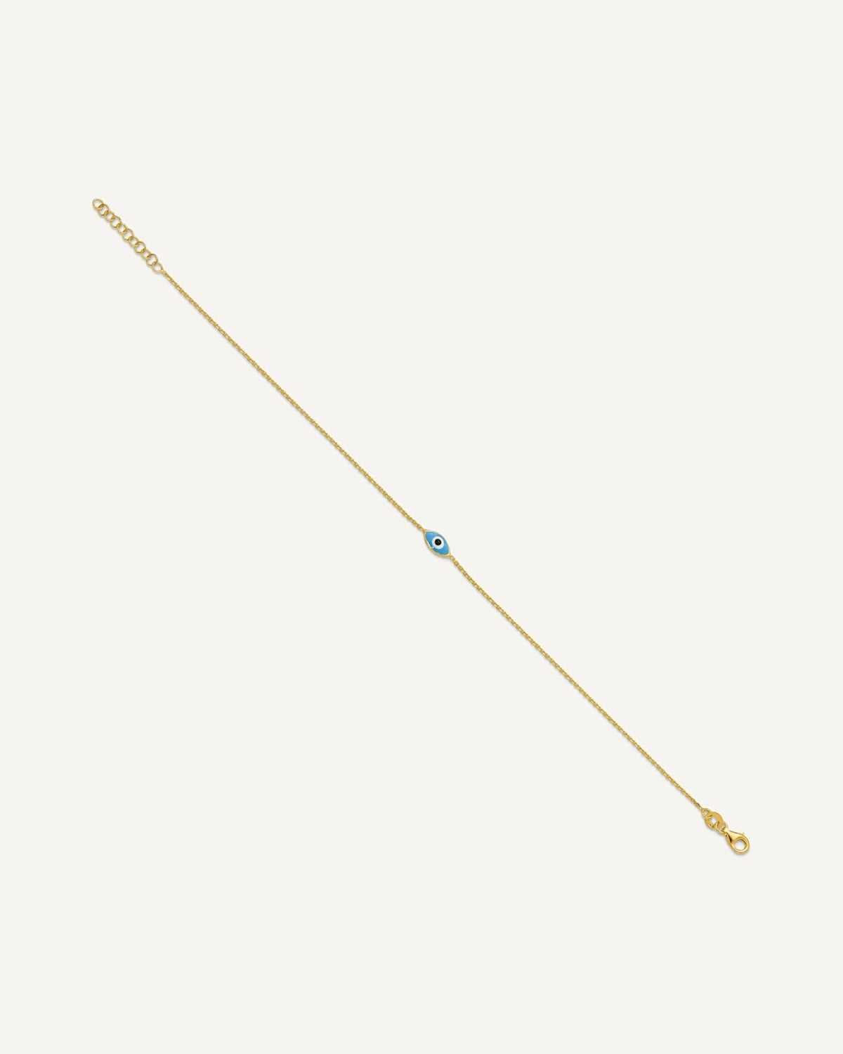 Sterling Silver Gold-plated Enamel Evil Eye 9 inch Plus 1 inch Extender - Total 10 inch Anklet – View 2