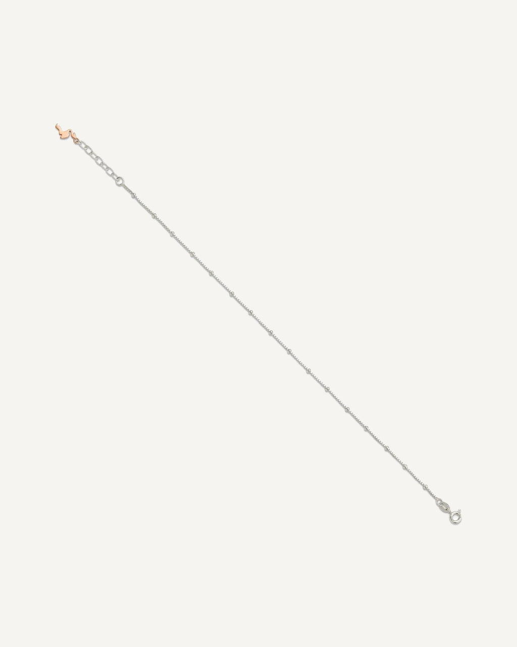 Sterling Silver Rose-Tone Flamingo Dangle 9 inch Plus 1 inch Extender - Total 10 inch Anklet – View 2