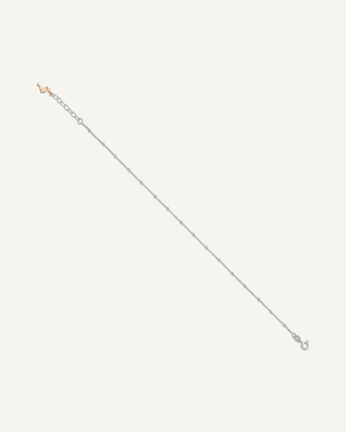 Sterling Silver Rose-Tone Flamingo Dangle 9 inch Plus 1 inch Extender - Total 10 inch Anklet – View 2