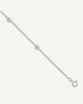 Sterling Silver E-coated CZ 6-Station 9.75 inch Plus 1 inch Extender - Total 10.75 inch Anklet – View 1