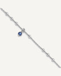 Sterling Silver Rhodium-plated Blue Crystal Beads 9 inch Plus 1 inch Extender - Total 10 inch Anklet – View 1