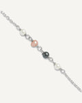 Sterling Silver Pink/Black/White Glass Pearl 8.75 inch Plus 1 inch Extender - Total 9.75 inch Anklet – View 1