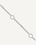 Sterling Silver Rhodium-plated Rings and Beads 9 inch Plus 1 inch Extender - Total 10 inch Anklet – View 1