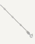 Sterling Silver Rhodium-plated Oval Bead 9 inch Plus 1 inch Extender - Total 10 inch Anklet – View 1