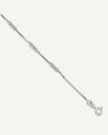 Sterling Silver Polished Beaded Box 10in Anklet – View 1