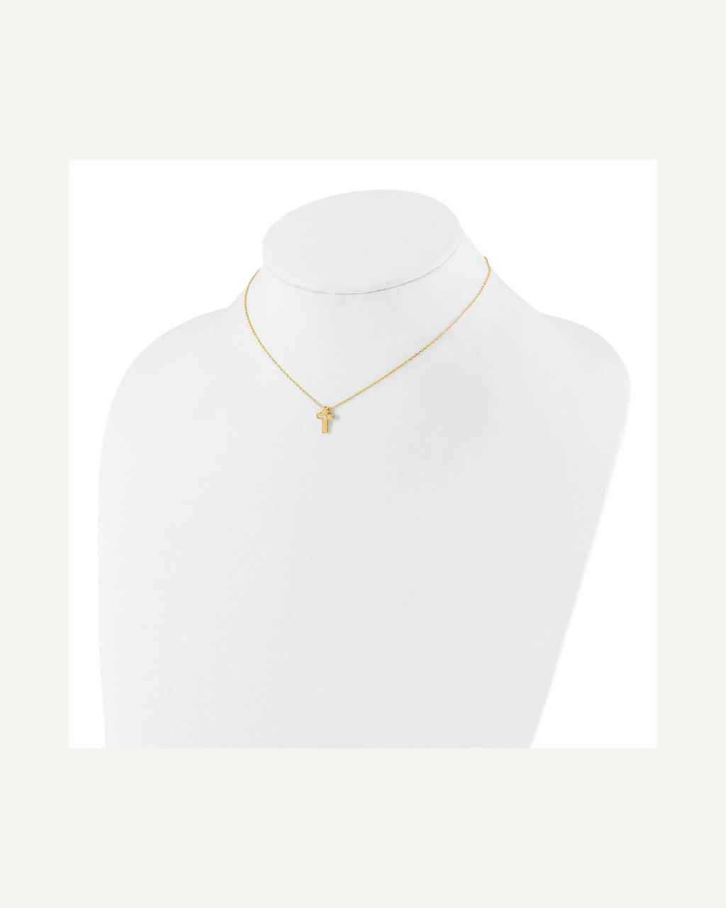 Sterling Silver Gold-plated CZ Cross 13 Inch with 2 Inch Extenstion Necklace – View 3
