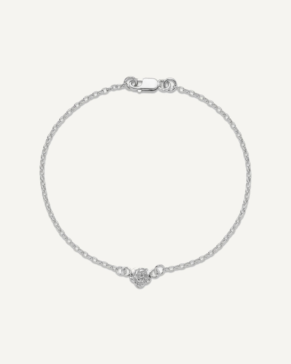 Sterling Silver Flower Charm Anklet – View 5