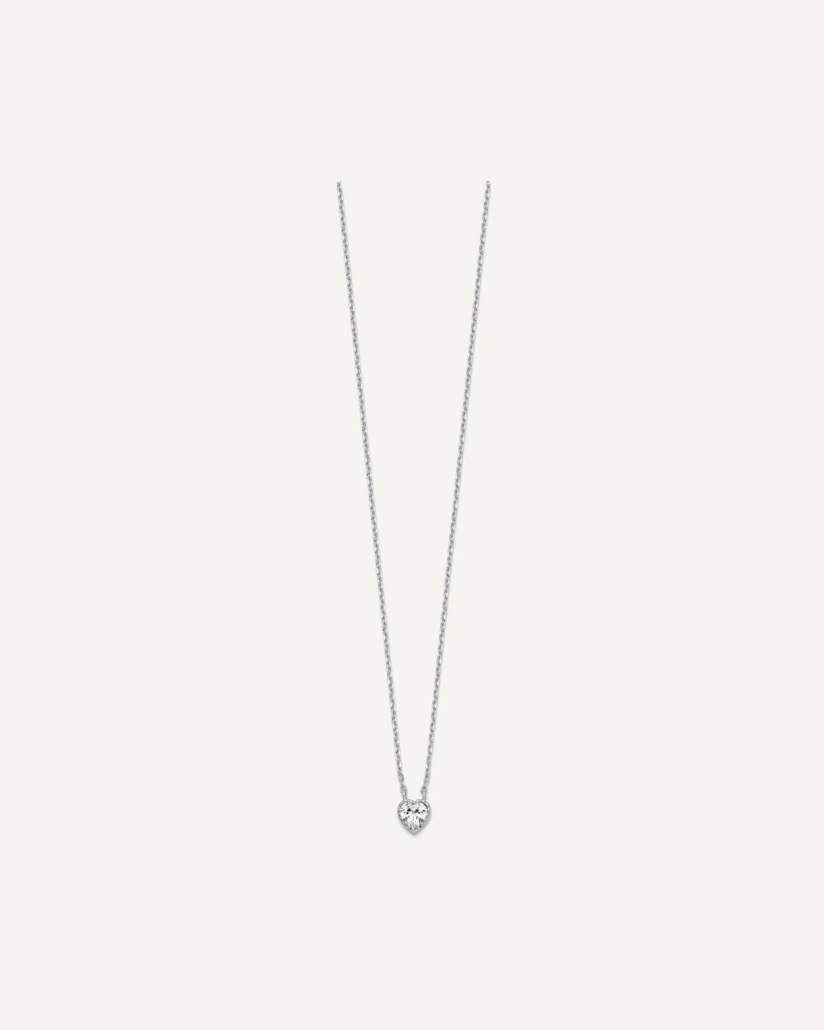 Sterling Silver Rhodium-plated Polished CZ Heart 13in with 2in Ext. Youth Necklace and Stud Earring Set – View 5