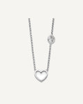 Sterling Silver Rhodium-plated CZ and Heart 16 inch with 2 inch Extension Necklace – View 1