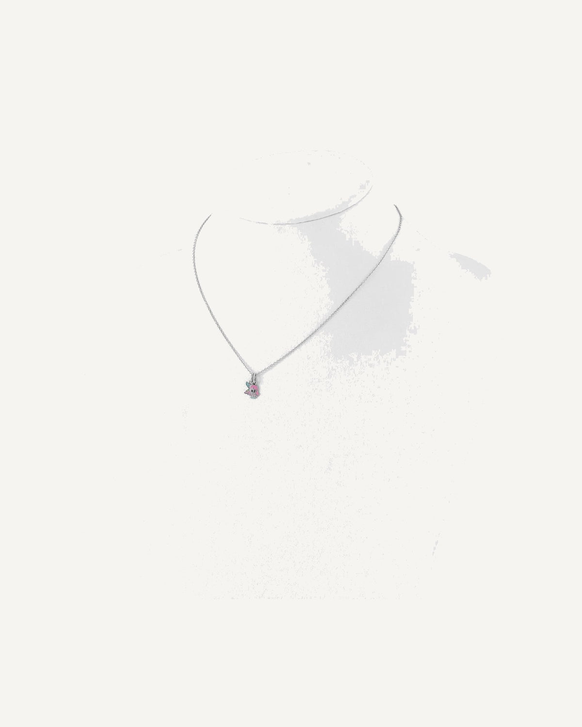Sterling Silver Rhodium-plated Enameled Multi-color Mermaid and Mermaid Tail 16 Inch Necklace – View 3