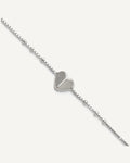 Sterling Silver Heart and Beads 9 inch with 1 inch Extender - Total 10 inch Anklet – View 1