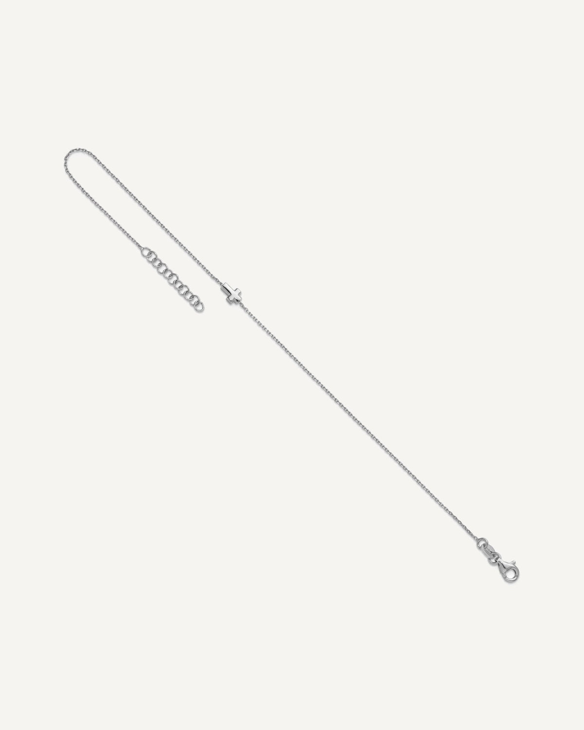 Sterling Silver Rhodium-plated Cross 9 inch Plus 1 inch Extender - Total 10 inch Anklet – View 6