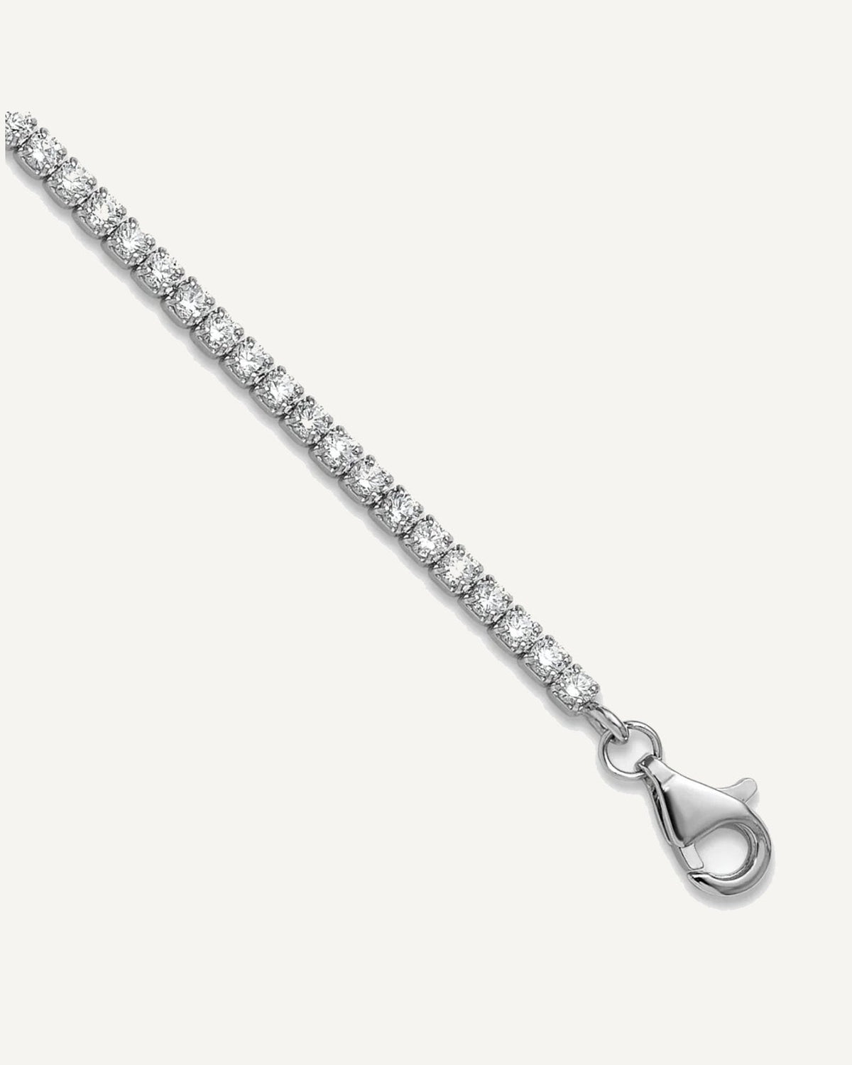 Sterling Silver Rhodium-plated 2mm CZ 9 inch Plus 0.75 inch Extender - Total 9.75inch Anklet – View 1