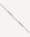 Sterling Silver Beaded and Bar 9 inch Plus 1 inch Extender - Total 10 inch Anklet – View 1