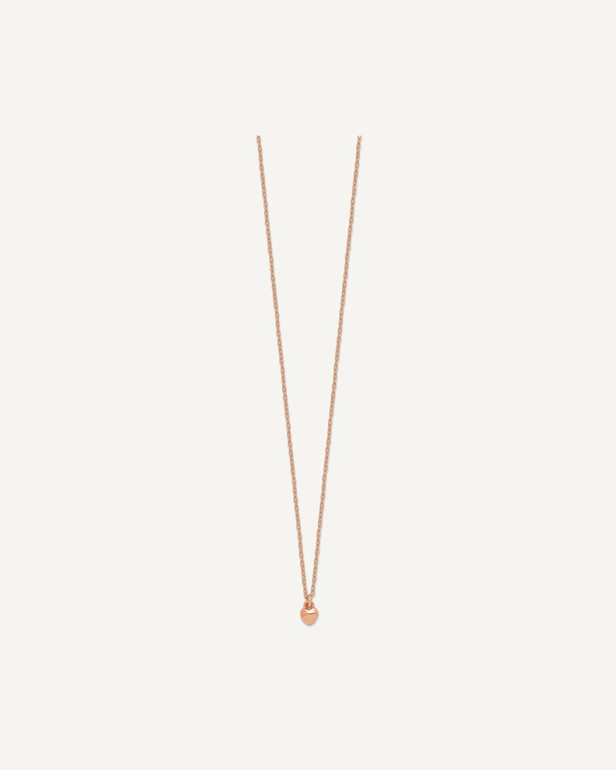 Sterling Silver Rose Gold-plated Polished Petite Heart 14 Inch Necklace – View 2