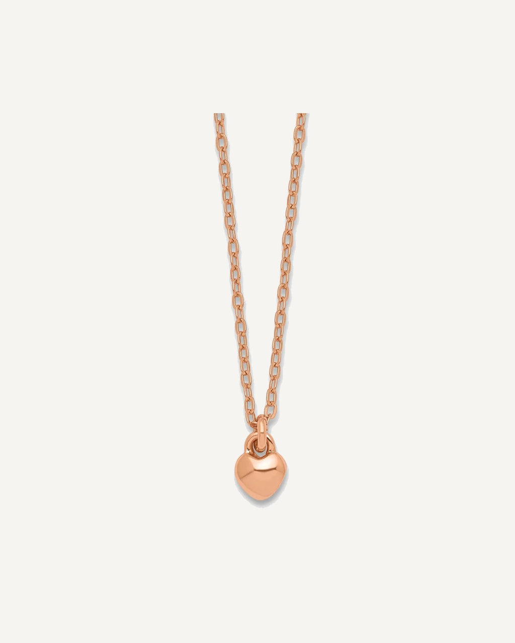 Sterling Silver Rose Gold-plated Polished Petite Heart 14 Inch Necklace – View 1