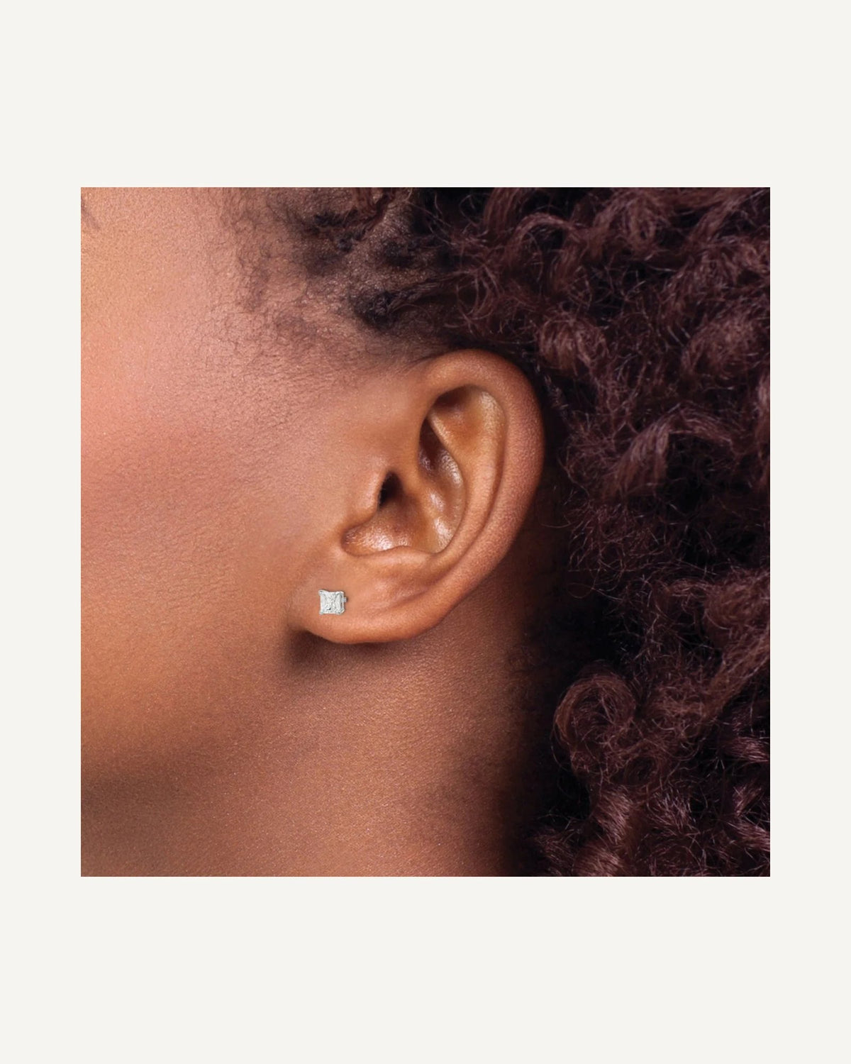 Sterling Silver Rhodium-plated Madi K ®  CZ Stud Earrings – View 3