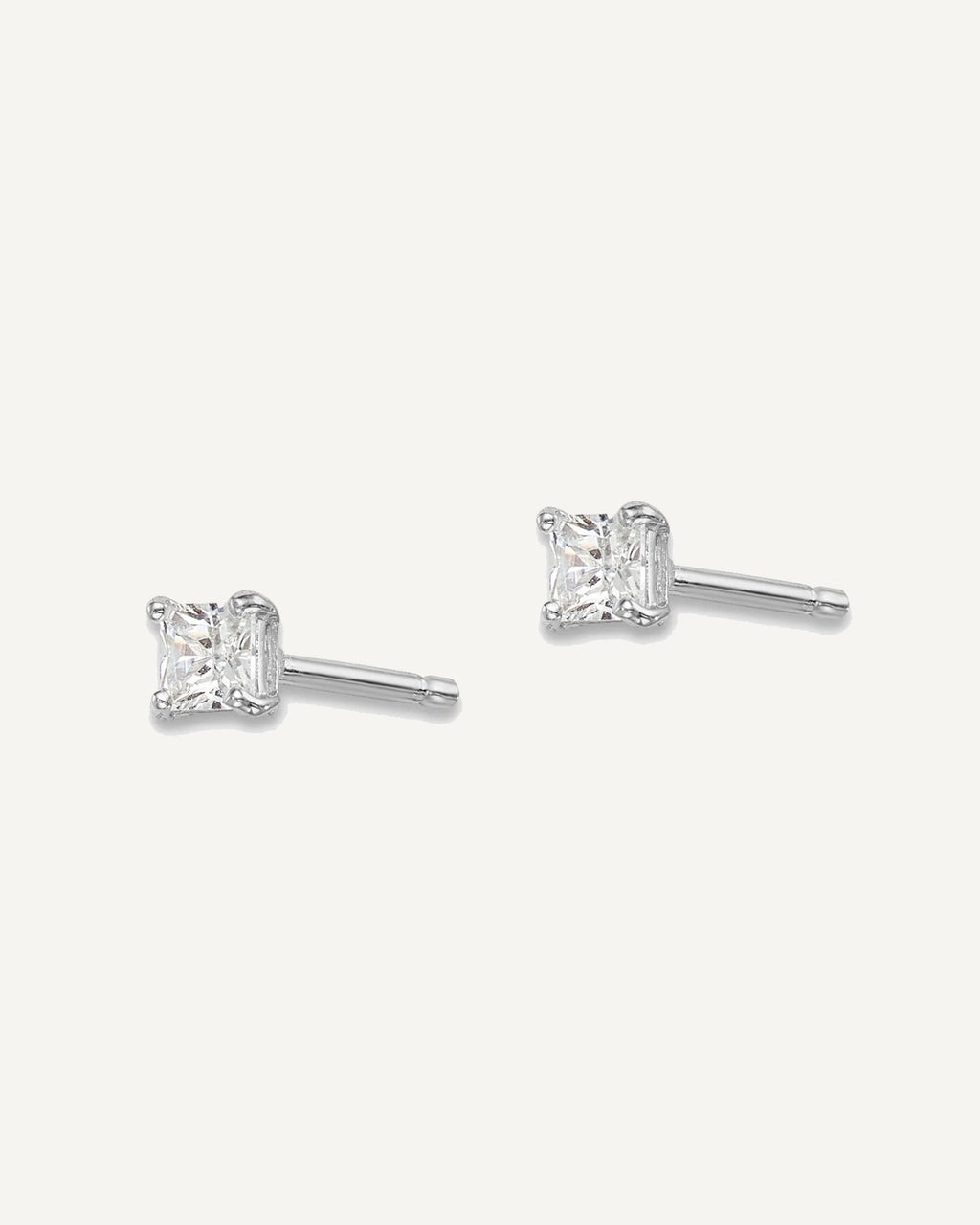 Sterling Silver Rhodium-plated Madi K ®  CZ Stud Earrings – View 7