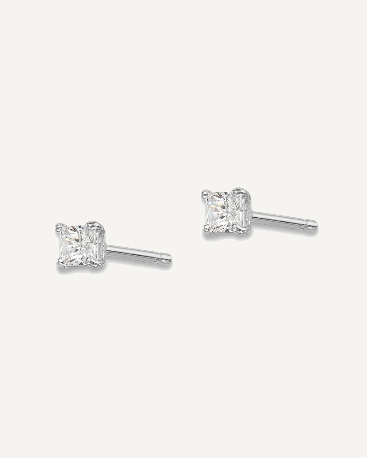 Sterling Silver Rhodium-plated Madi K ®  CZ Stud Earrings – View 7