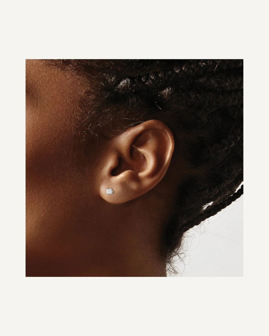 Sterling Silver Rhodium-plated Madi K ®  CZ Stud Earrings – View 8