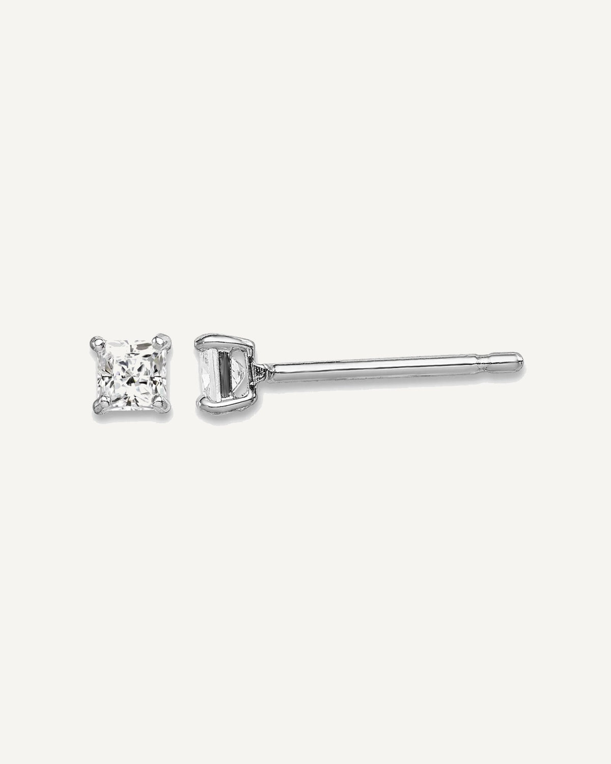 Sterling Silver Rhodium-plated Madi K ®  CZ Stud Earrings – View 6