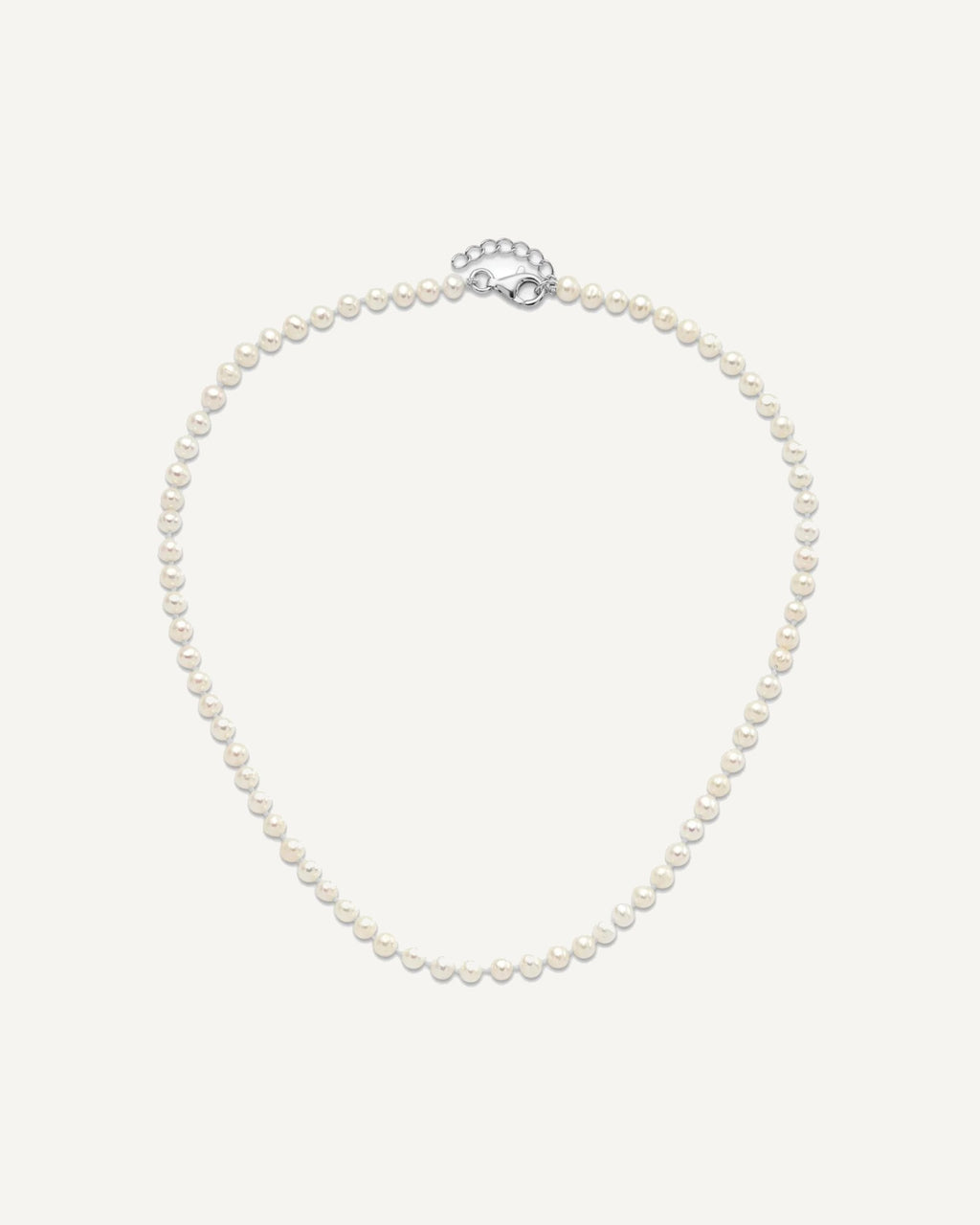 Sterling Silver Rhodium-plated 4-5mm White Semi-Round Freshwater Cultured Pearl 14 inch Necklace, 5 inch Bracelet and Post Earrings Set – View 6
