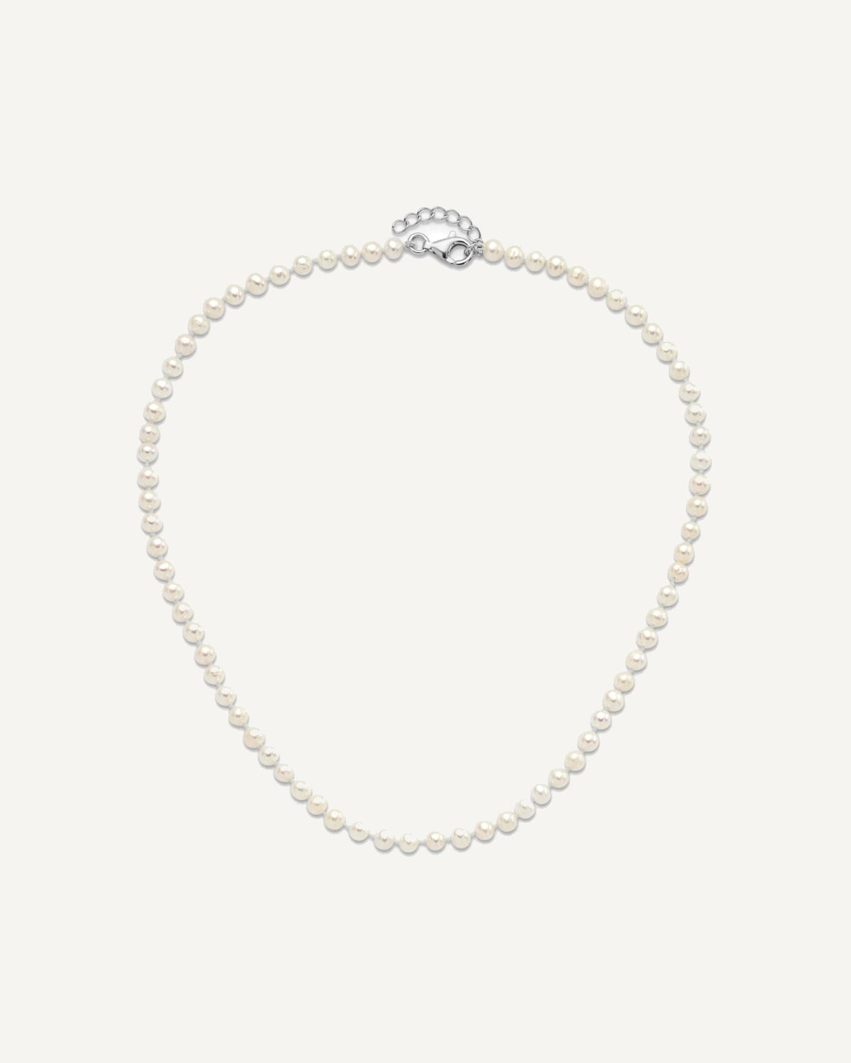 Sterling Silver Rhodium-plated 4-5mm White Semi-Round Freshwater Cultured Pearl 14 inch Necklace, 5 inch Bracelet and Post Earrings Set – View 6