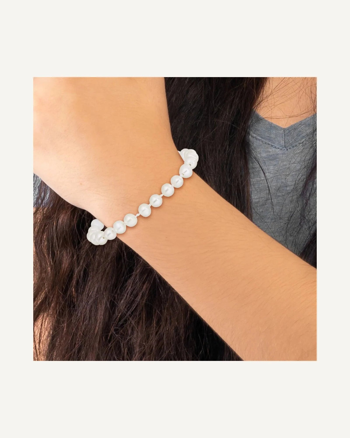 Sterling Silver Rhodium-plated 4-5mm White Semi-Round Freshwater Cultured Pearl 14 inch Necklace, 5 inch Bracelet and Post Earrings Set – View 7