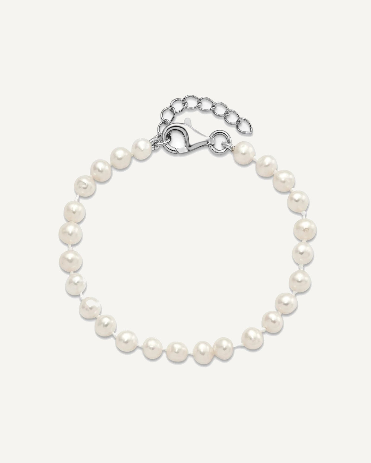 Sterling Silver Rhodium-plated 4-5mm White Semi-Round Freshwater Cultured Pearl 14 inch Necklace, 5 inch Bracelet and Post Earrings Set – View 8
