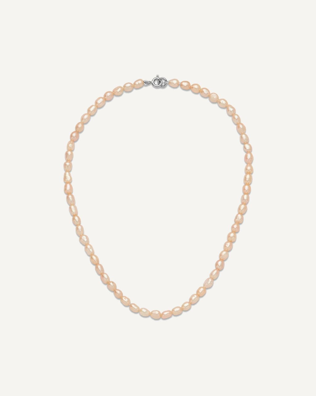 Sterling Silver Rhodium-plate 4-5mm Pink Rice Freshwater Cultured Pearl Children's 13 inch Necklace – View 5
