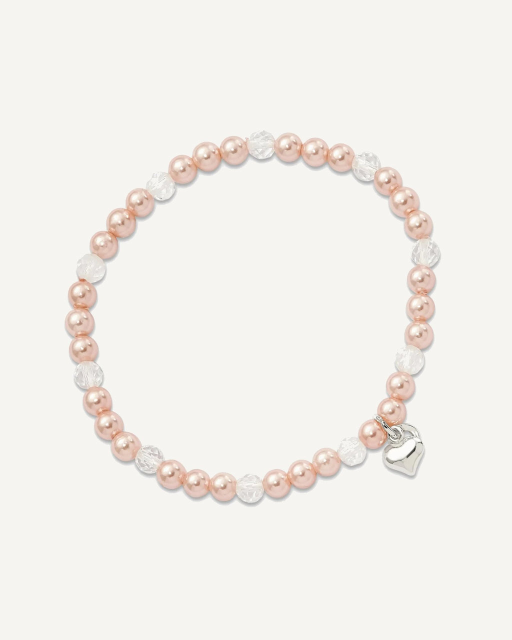 Sterling Silver Pearl with Heart Childrens Bracelet — 6 in, 4 to 5 mm (range) – View 3