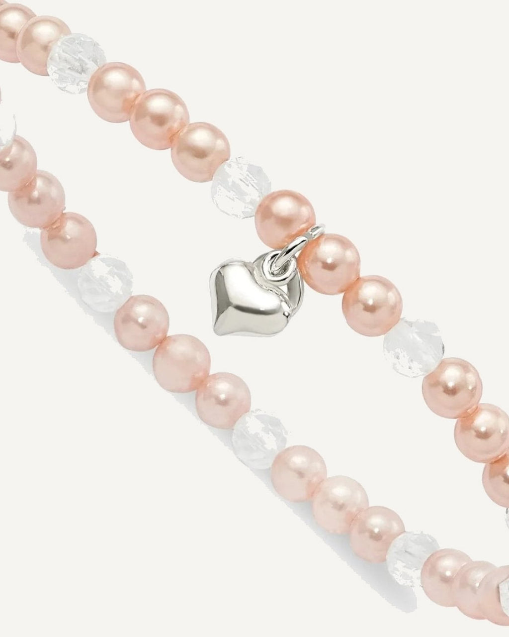 Sterling Silver Pearl with Heart Childrens Bracelet — 6 in, 4 to 5 mm (range) – View 1