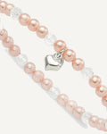 Sterling Silver Pearl with Heart Childrens Bracelet — 6 in, 4 to 5 mm (range) – View 1